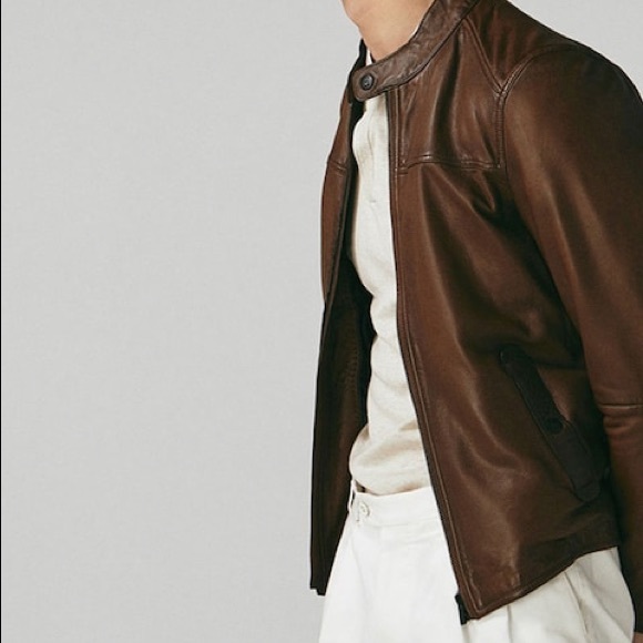 Massimo Dutti Men’s Brown Nappa Leather Jacket - Picture 1 of 8